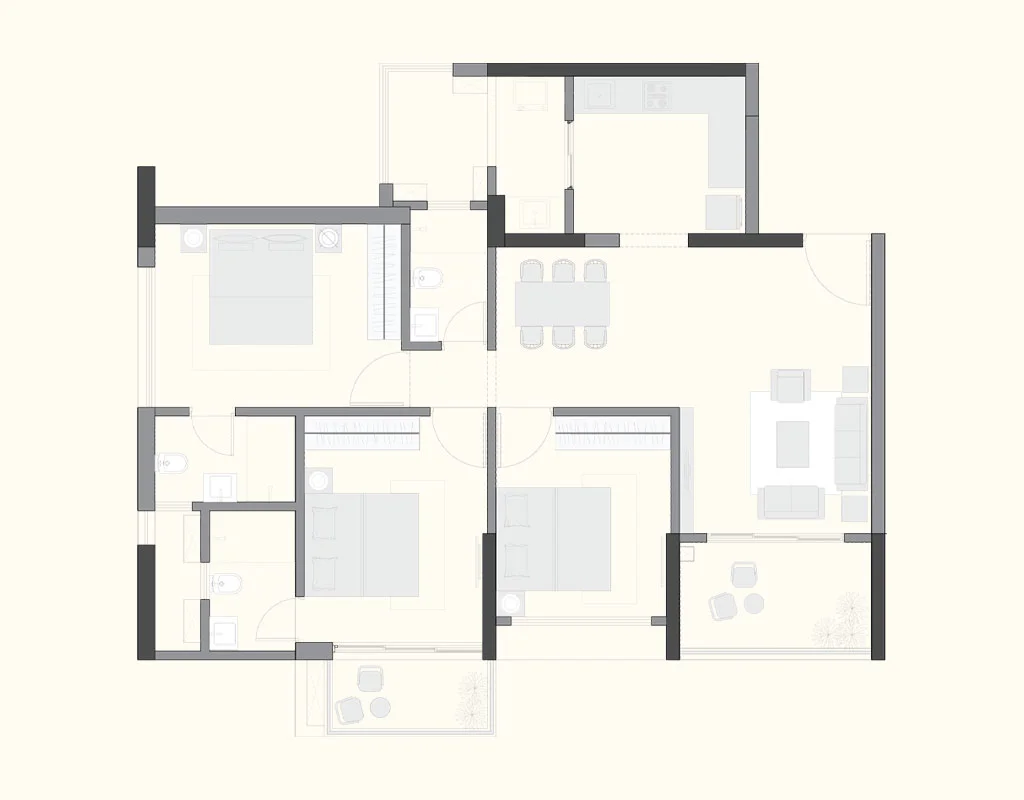 Kunal Canary Balewadi 3BHK Floorplan Image